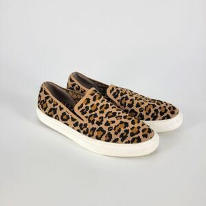 Steven by Steve Madden slip on sneaker Kelsea leopard knit shoe 7 animal print
